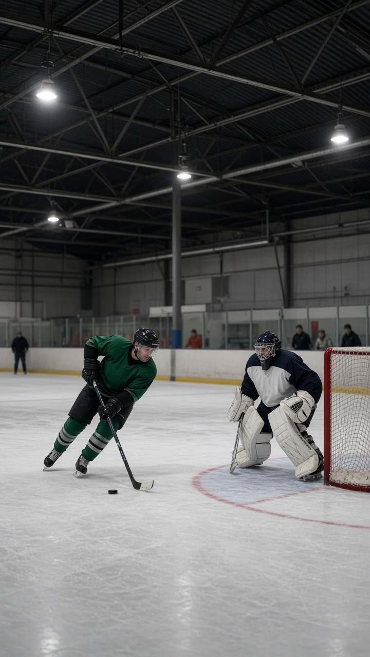 An amateur adult hockey game
